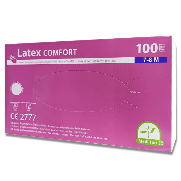 Latex Comfort Natur Einmalhandschuhe m